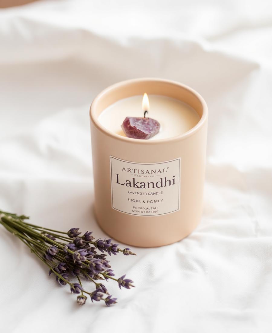 Vela Tathāstu Lakshmi — 225g · Cera de coco